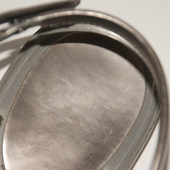 STUART WEITZMAN Graphite Silver Gelfisher Flat Slingback Sandals sz 6 Women's - Picture 6 of 13